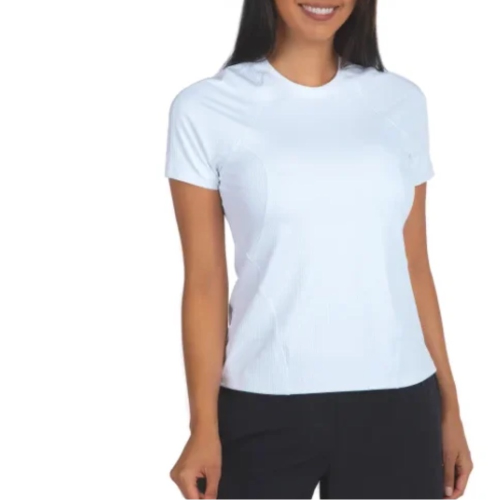 NWT. Spyder Women's Ribbed Short Sleeve Tee. Color is White.